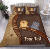Cat Lovers Brown Personalized Bedding Set, Personalized Gift for Cat Lovers, Cat Mom, Cat Dad - BD098PS07 - BMGifts