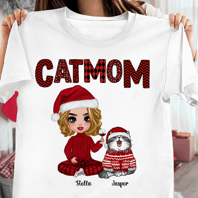 Cat Mom Personalized Shirt, Personalized Gift for Cat Lovers, Cat Mom, Cat Dad - TS461PS02 - BMGifts