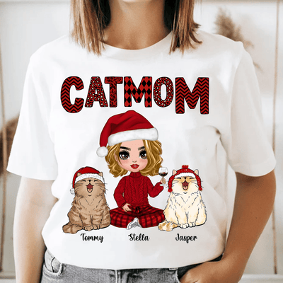 Cat Mom Personalized Shirt, Personalized Gift for Cat Lovers, Cat Mom, Cat Dad - TS461PS02 - BMGifts