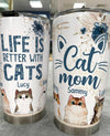 Cat Mom Personalized Tumbler, Personalized Gift for Cat Lovers, Cat Mom, Cat Dad - TB035PS11 - BMGifts