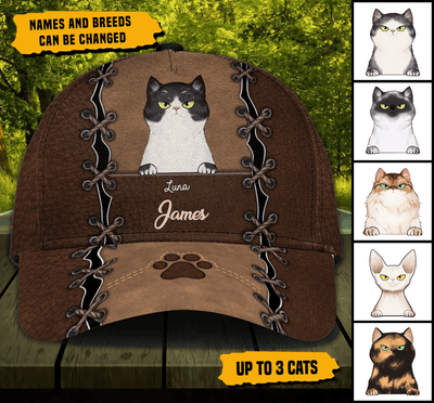 Grumpy Cat Paw Personalized Classic Cap, Personalized Gift for Cat Lovers, Cat Mom, Cat Dad - CP001PS07 - BMGifts
