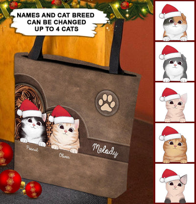 Cat Personalized All Over Tote Bag, Personalized Gift for Cat Lovers, Cat Mom, Cat Dad, Personalized Christmas Gift - TO014PS05 - BMGifts
