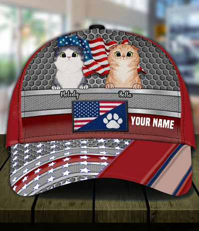 Cat Personalized Classic Cap, Personalized Gift for Cat Lovers, Cat Mom, Cat Dad - CP077PS11 - BMGifts