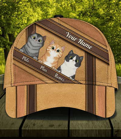 Cat Personalized Classic Cap, Personalized Gift for Cat Lovers, Cat Mom, Cat Dad - CP117PS05 - BMGifts