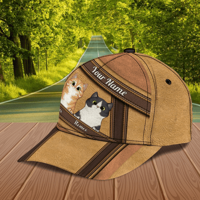 Cat Personalized Classic Cap, Personalized Gift for Cat Lovers, Cat Mom, Cat Dad - CP117PS05 - BMGifts