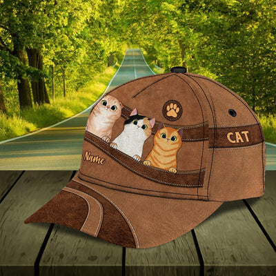 Cat Personalized Classic Cap, Personalized Gift for Cat Lovers, Cat Mom, Cat Dad - CP218PS11 - BMGifts