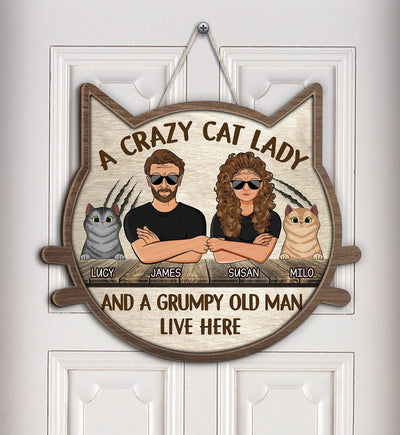 Cat Personalized Custom Shaped Wooden Sign - CS006PS05 - BMGifts (formerly Best Memorial Gifts)