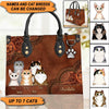 Cat Personalized Leather Handbag, Personalized Gift for Cat Lovers, Cat Mom, Cat Dad - LD069PS05 - BMGifts