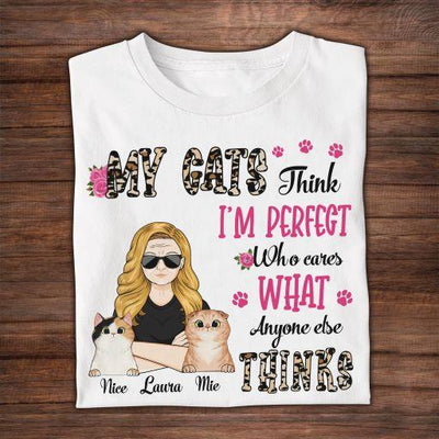 Cat Personalized T-Shirt, Personalized Gift for Cat Lovers, Cat Mom, Cat Dad - TS155PS04 - BMGifts