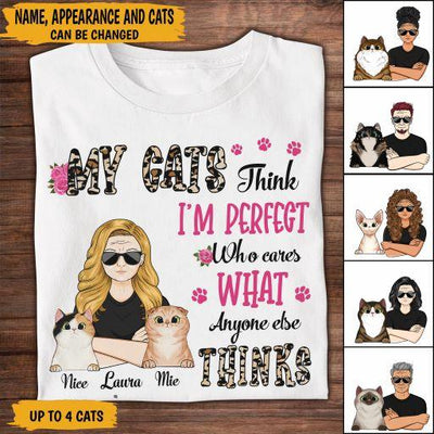 Cat Personalized T-Shirt, Personalized Gift for Cat Lovers, Cat Mom, Cat Dad - TS155PS04 - BMGifts