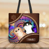 Cat Swirling Fractal Pattern Personalized Tote Bag, Personalized Gift for Cat Lovers, Cat Mom, Cat Dad - TO108PS07 - BMGifts