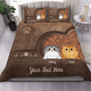 Cats With Heart Beat Cat Personalized Bedding Set, Personalized Gifts for Cat Lovers, Cat Dad, Cat Mom - BD112PS01 - BMGifts