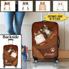 Cats With Leather Background Personalized Luggage Cover, Personalized Gift for Cat Lovers, Cat Mom, Cat Dad - LC009PS01 - BMGifts (formerly Best Memorial Gifts)