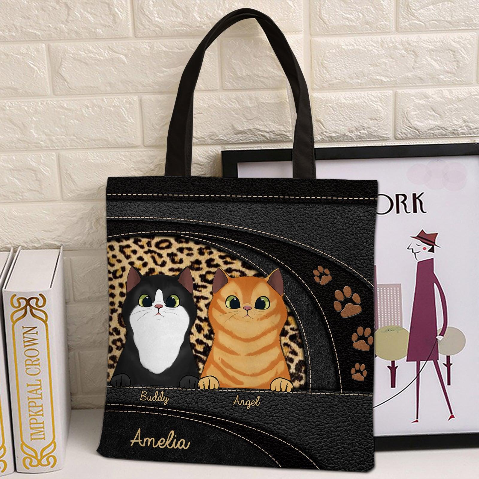 Cats With Leopard Pattern Cat Personalized All Over Tote Bag, Personalized Gift for Cat Lovers, Cat Dad, Cat Mom - TO096PS01 - BMGifts