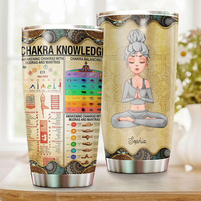Chakra Knowledge Yoga Personalized Tumbler, Personalized Gift for Yoga Lovers - TB074PS01 - BMGifts