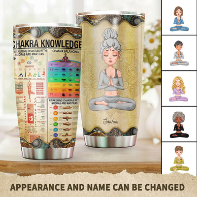 Chakra Knowledge Yoga Personalized Tumbler, Personalized Gift for Yoga Lovers - TB074PS01 - BMGifts