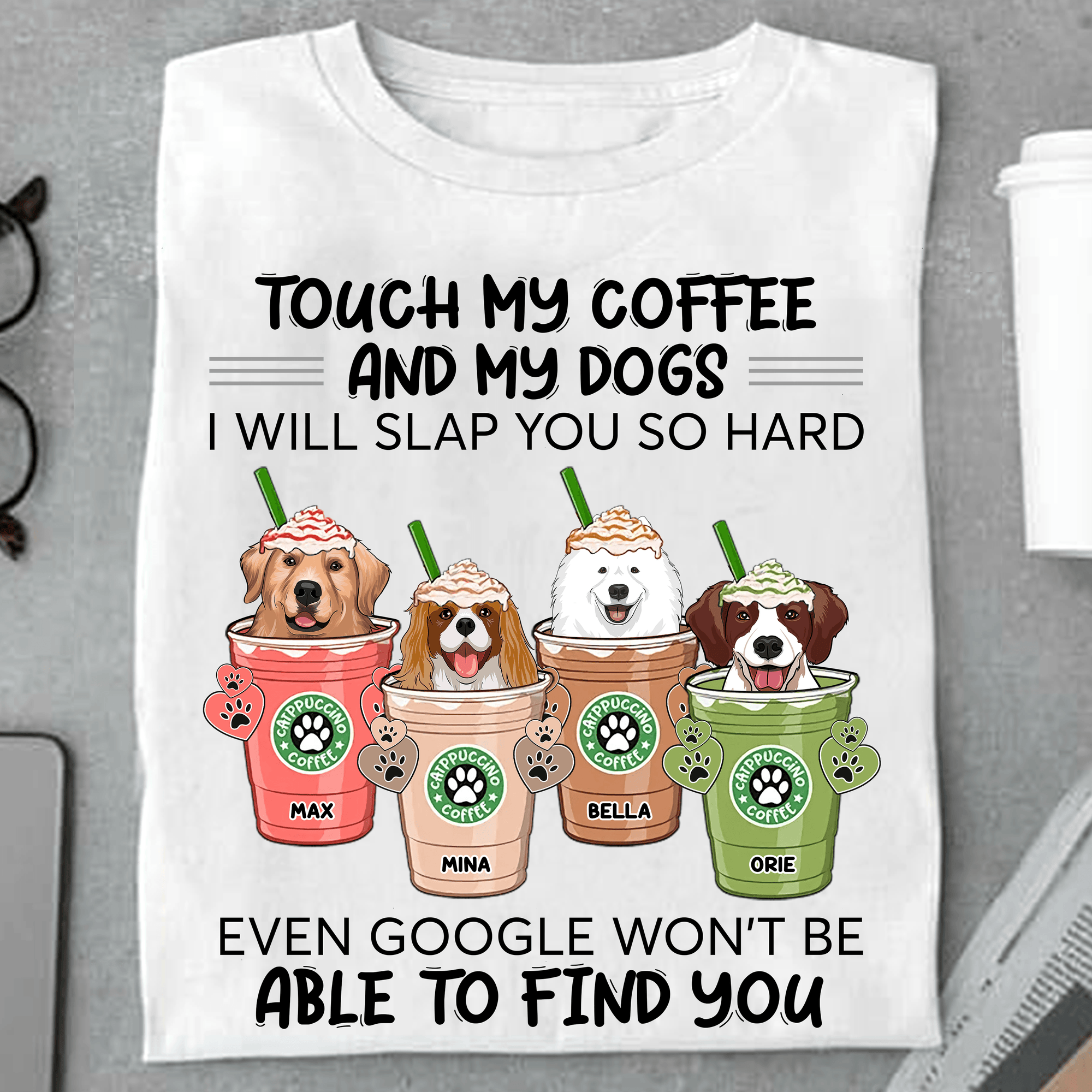 Coffee And Dog Personalized Shirt, Personalized Gift for Dog Lovers, Dog Dad, Dog Mom - TS300PS02 - BMGifts