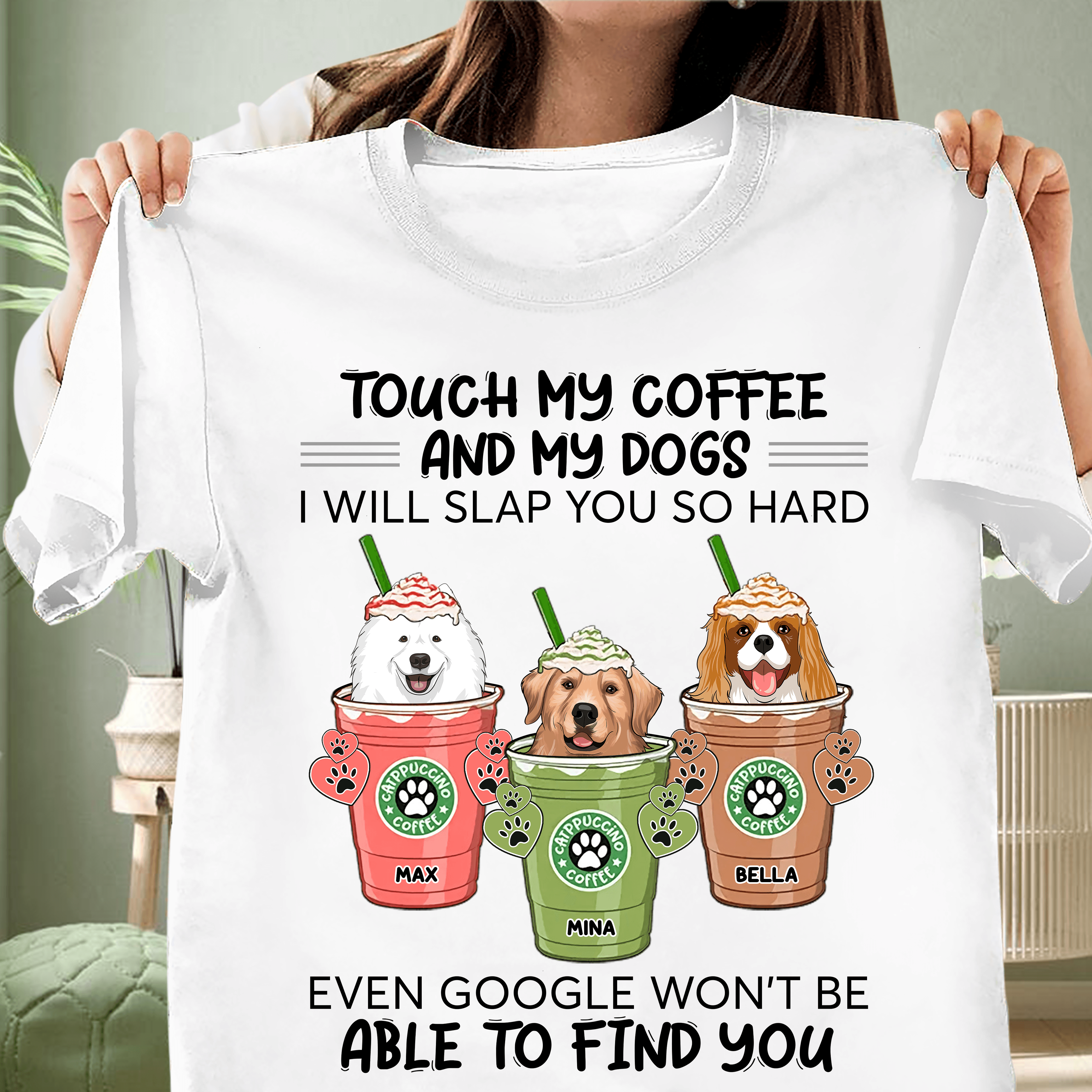 Coffee And Dog Personalized Shirt, Personalized Gift for Dog Lovers, Dog Dad, Dog Mom - TS300PS02 - BMGifts