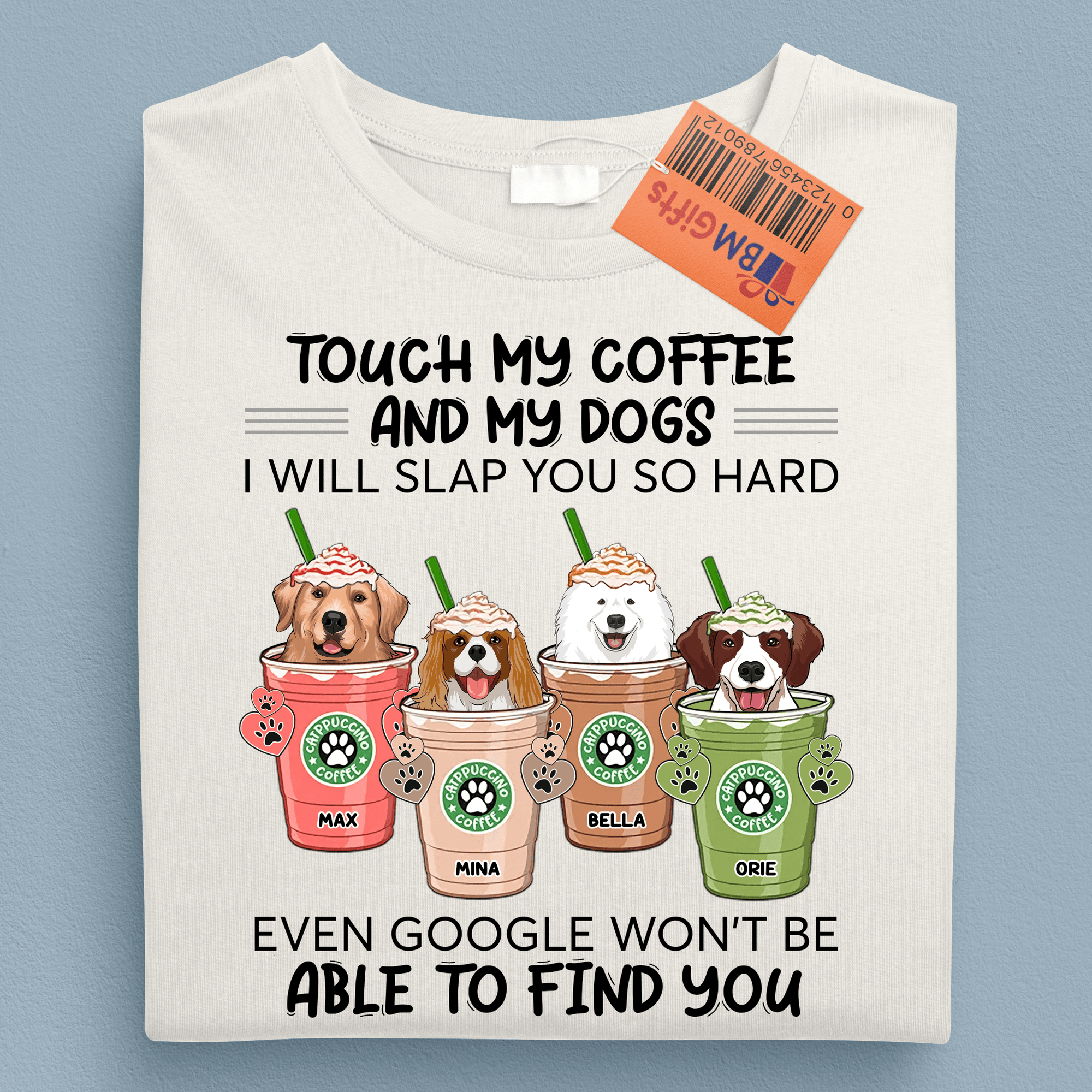 Coffee And Dog Personalized Shirt, Personalized Gift for Dog Lovers, Dog Dad, Dog Mom - TS300PS02 - BMGifts