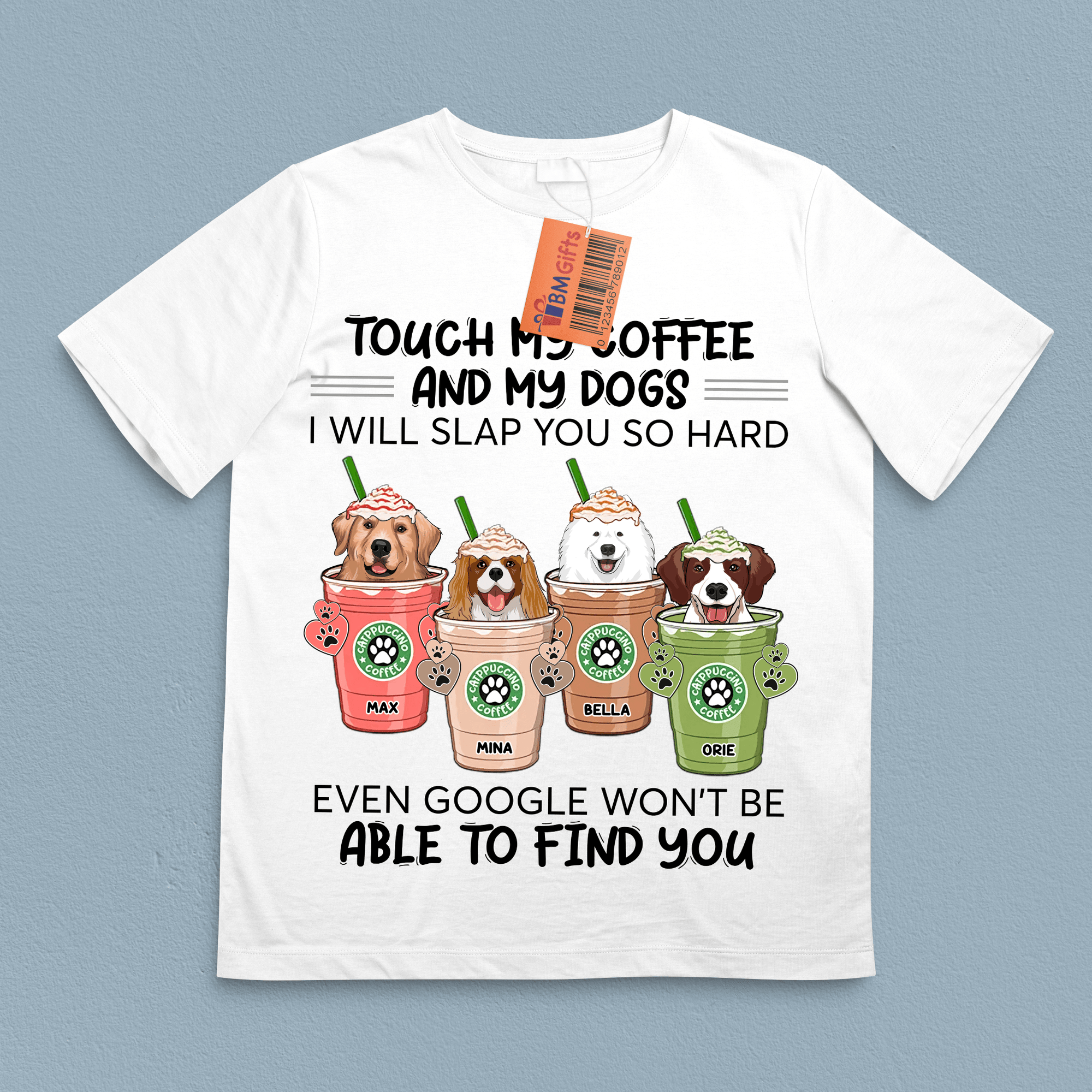 Coffee And Dog Personalized Shirt, Personalized Gift for Dog Lovers, Dog Dad, Dog Mom - TS300PS02 - BMGifts
