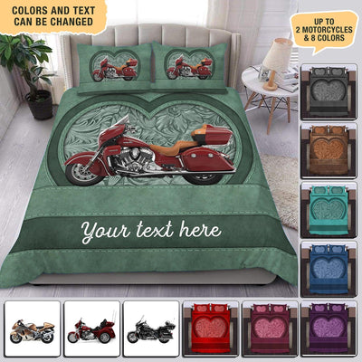 Colorful Motorcycle Personalized Bedding Set, Personalized Gift for Motorcycle Lovers, Motorcycle Riders - BD007PS13 - BMGifts