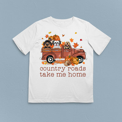 Country Roads Take Me Home Dog Personalized Shirt, Personalized Gift for Dog Lovers, Dog Dad, Dog Mom - TS329PS01 - BMGifts