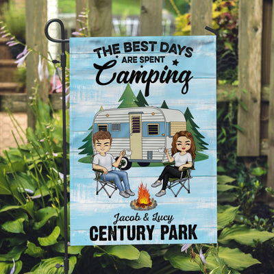 Couple Camping Personalized Garden Flag, Personalized Gift for Couples, Husband, Wife, Parents, Lovers, Personalized Gift for Camping Lovers - GA004PS02 - BMGifts