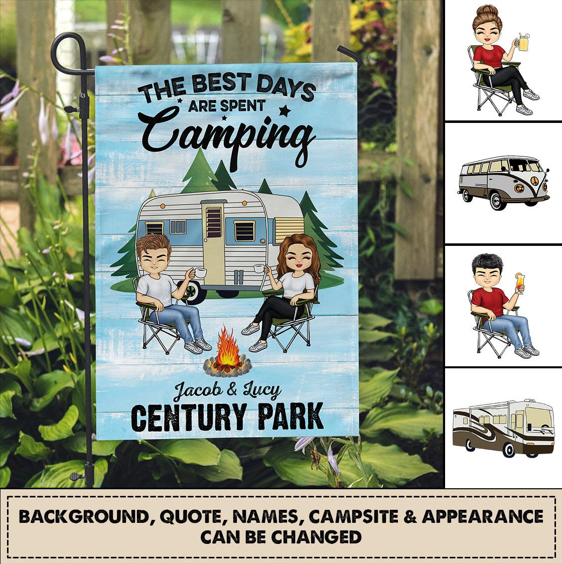 Couple Camping Personalized Garden Flag, Personalized Gift for Couples, Husband, Wife, Parents, Lovers, Personalized Gift for Camping Lovers - GA004PS02 - BMGifts