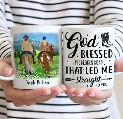 Couple Riding Horse Personalized Mug, Personalized Gift for Horse Lovers - MG030PS02 - BMGifts