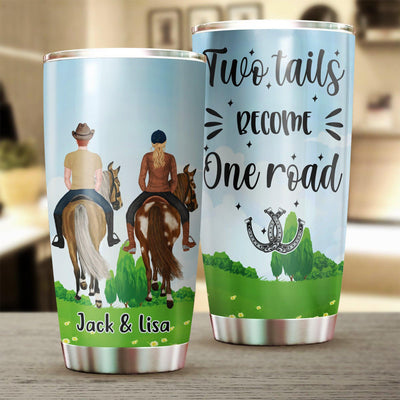 Couple Riding Horse Personalized Tumbler, Personalized Gift for Horse Lovers - TB072PS02 - BMGifts