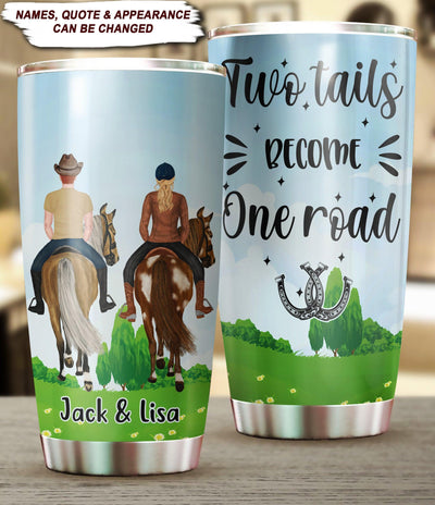Couple Riding Horse Personalized Tumbler, Personalized Gift for Horse Lovers - TB072PS02 - BMGifts