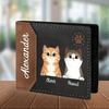 Cute Cats With Paw Cat Personalized Men's Wallet, Personalized Gift For Cat Lovers, Cat Dad, Cat Mom - HM005PS12 - BMGifts