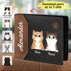 Cute Cats With Paw Cat Personalized Men's Wallet, Personalized Gift For Cat Lovers, Cat Dad, Cat Mom - HM005PS12 - BMGifts