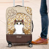 Daisy And Leopard Pattern Cat Personalized Luggage Cover, Personalized Gift for Cat Lovers, Cat Mom, Cat Dad - LC012PS02 - BMGifts (formerly Best Memorial Gifts)