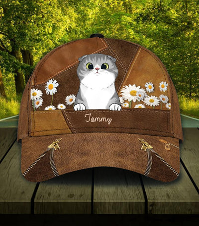 Daisy Cat Personalized Classic Cap, Personalized Gift for Cat Lovers, Cat Mom, Cat Dad - CP002PS07 - BMGifts