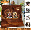 Dog Big Brown Heart Personalized Premium Blanket & Quilt, Personalized Gift for Dog Lovers, Dog Dad, Dog Mom - QB005PS08 - BMGifts