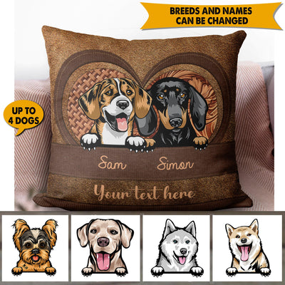Dog Big Heart Personalized Pillow, Personalized Gift for Dog Lovers, Dog Dad, Dog Mom - PL002PS08 - BMGifts (formerly Best Memorial Gifts)