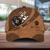 Dog Brown Curves And Paw Personalized Classic Cap, Personalized Gift for Dog Lovers, Dog Dad, Dog Mom - CP035PS07 - BMGifts
