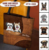 Dog Brown Pattern Personalized Tote Bag, Personalized Gift for Dog Lovers, Dog Dad, Dog Mom - TO113PS07 - BMGifts