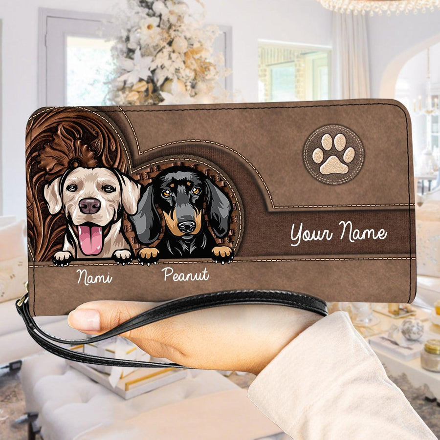 Dog Colorful Personalized Clutch Purse, Personalized Gift for Dog Lovers, Dog Dad, Dog Mom - PU004PS - BMGifts