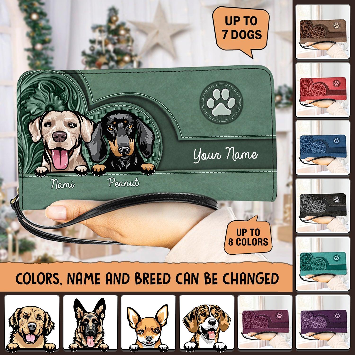 Dog Colorful Personalized Clutch Purse, Personalized Gift for Dog Lovers, Dog Dad, Dog Mom - PU004PS - BMGifts