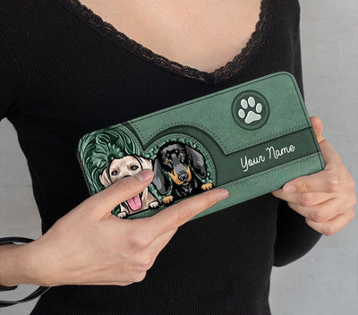 Dog Colorful Personalized Clutch Purse, Personalized Gift for Dog Lovers, Dog Dad, Dog Mom - PU004PS - BMGifts
