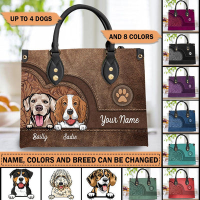 Dog Colorful Personalized Leather Handbag, Personalized Gift for Dog Lovers, Dog Dad, Dog Mom - LD016PS08 - BMGifts