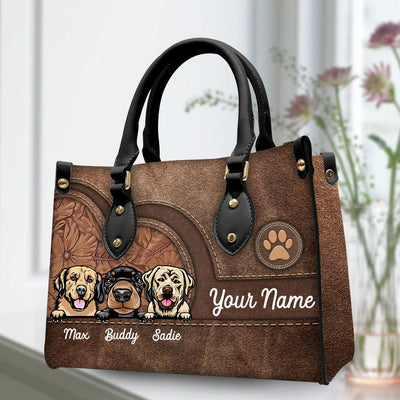 Dog Colorful Personalized Leather Handbag, Personalized Gift for Dog Lovers, Dog Dad, Dog Mom - LD016PS08re - BMGifts