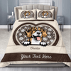 Dog Daisy Leopard Pattern Personalized Bedding Set, Personalized Mother's Day Gift for Dog Lovers, Dog Dad, Dog Mom - BD165PS05 - BMGifts