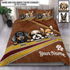 Dog Footprint With Heart Personalized Bedding Set, Personalized Gift for Dog Lovers, Dog Dad, Dog Mom - BD111PS08 - BMGifts