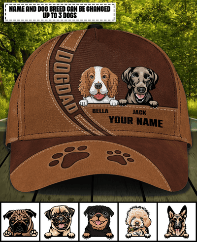 Dog For Dog Dad Personalized Cap, Personalized Gift for Dog Lovers, Dog Dad, Dog Mom - CP215PS08 - BMGifts