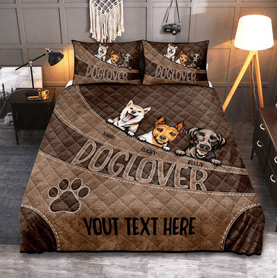 Dog For Dog Lover Personalized Bedding Set, Personalized Gift for Dog Lovers, Dog Dad, Dog Mom - BD086PS08 - BMGifts