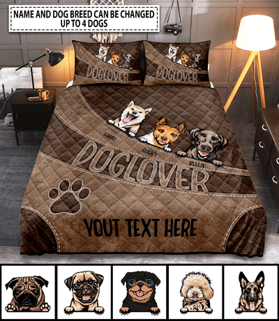 Dog For Dog Lover Personalized Bedding Set, Personalized Gift for Dog Lovers, Dog Dad, Dog Mom - BD086PS08 - BMGifts