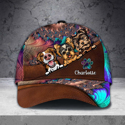 Dog Fractal Pattern Personalized Classic Cap, Personalized Gift for Dog Lovers, Dog Dad, Dog Mom - CP228PS07 - BMGifts